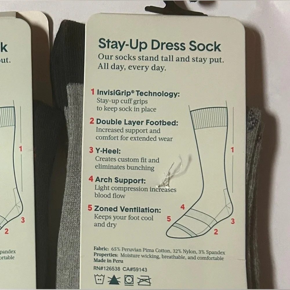 Tommy John 2 Pairs Of Kids Stay Up Dress Socks Camouflage Shoe Size 3.5 - 5